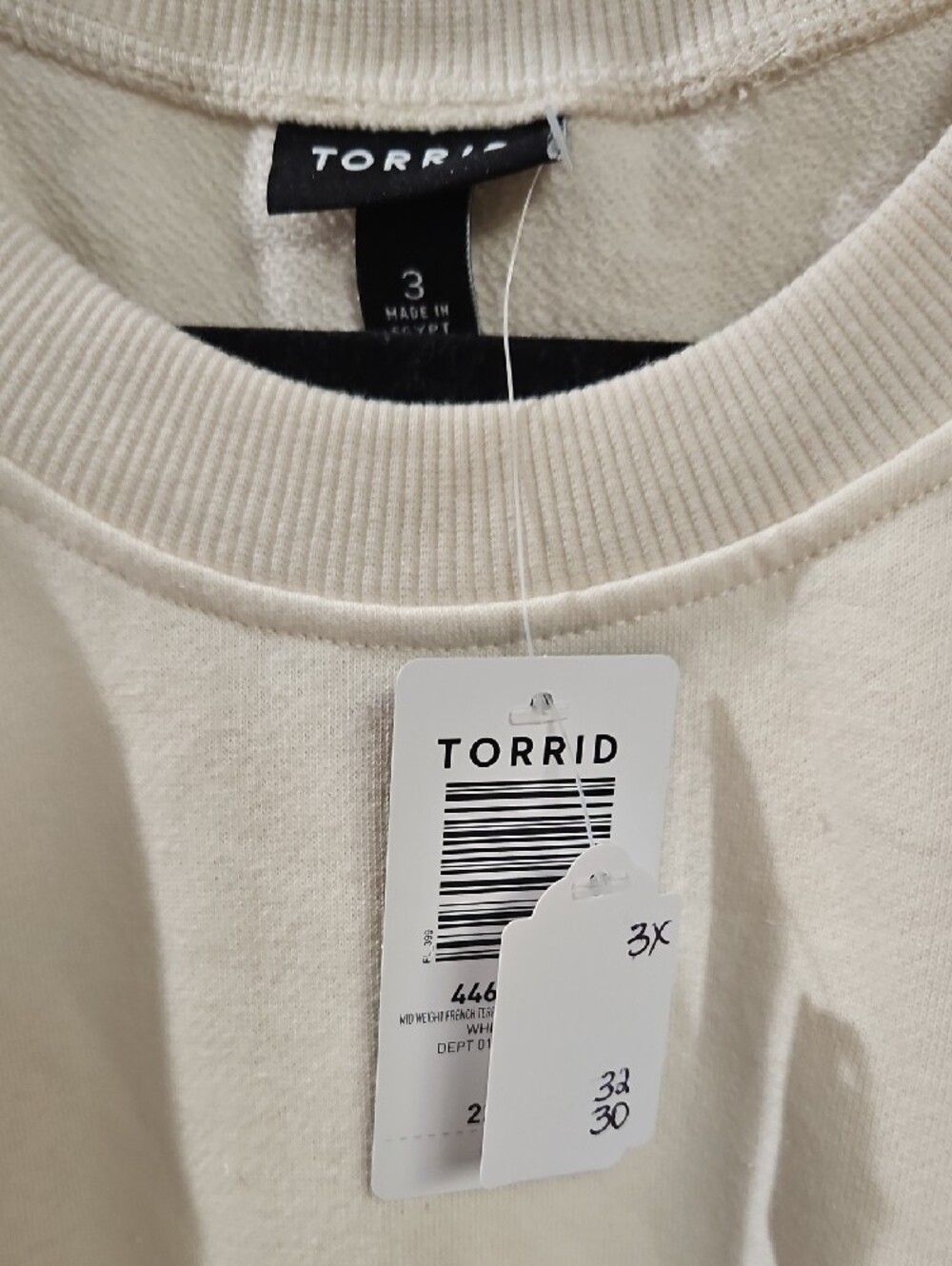 torrid Cream Sweatshirt with Blue Floral Sleeve Panels - Picture 2 of 5